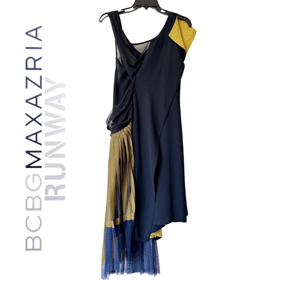 BCBG Maxazria RUNWAY LIMITED EDITION Multi-Layer Asymmetrical Multicolour Dress
